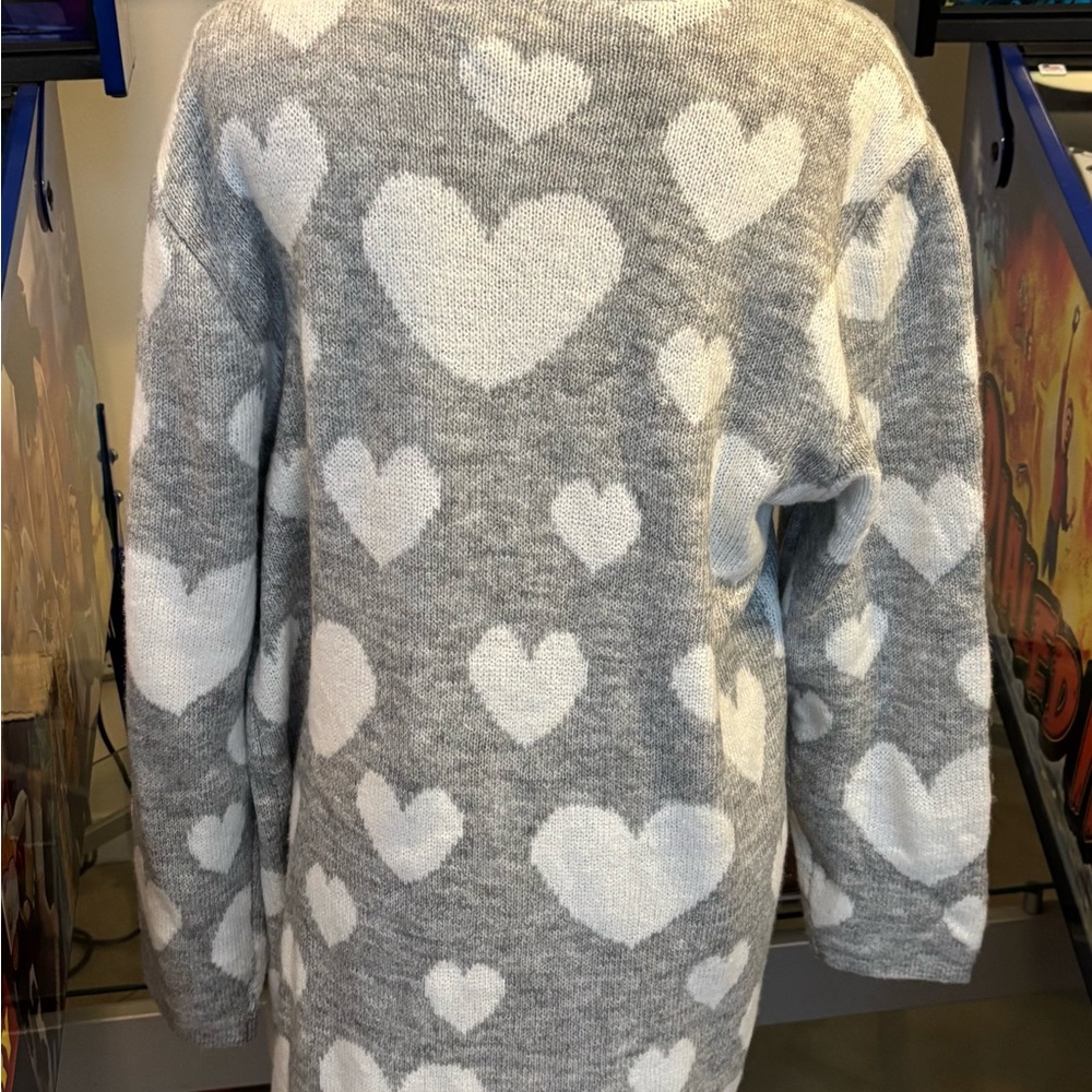 Stitch By Chenault Gray Heart Pattern Women's Swe… - image 4